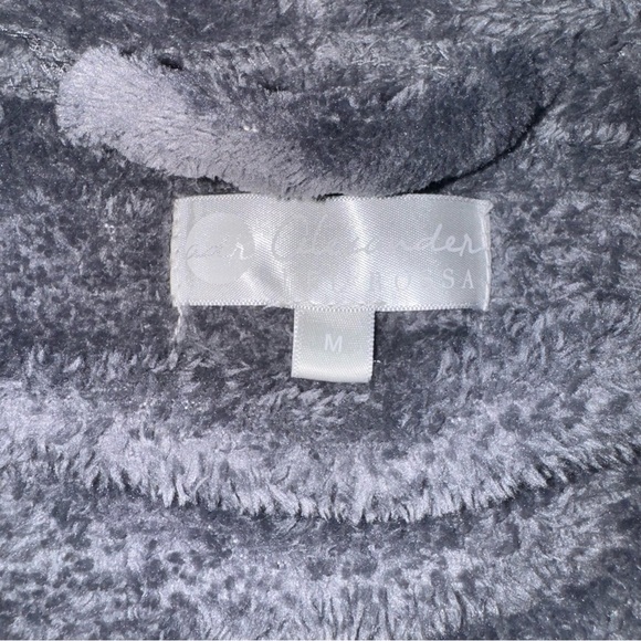 Alexander Del Rossa Gray Plush Fleece Bathrobe Hooded Knee Length Size M - Picture 4 of 6